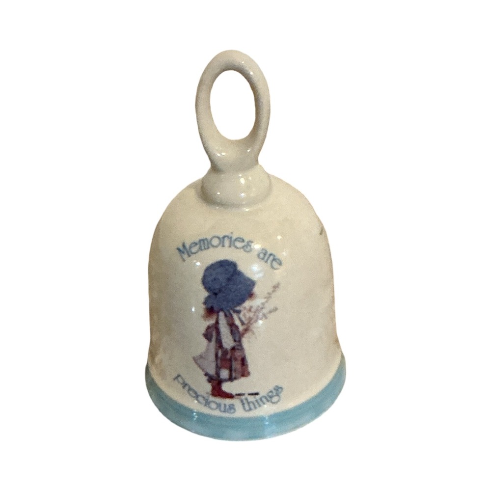 Holly Hobbie Blue Girl Stoneware Bell Memories Are Precious Things Vintage 1978